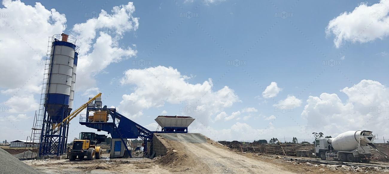 AJY60 mobile rmc plant for Ethiopia