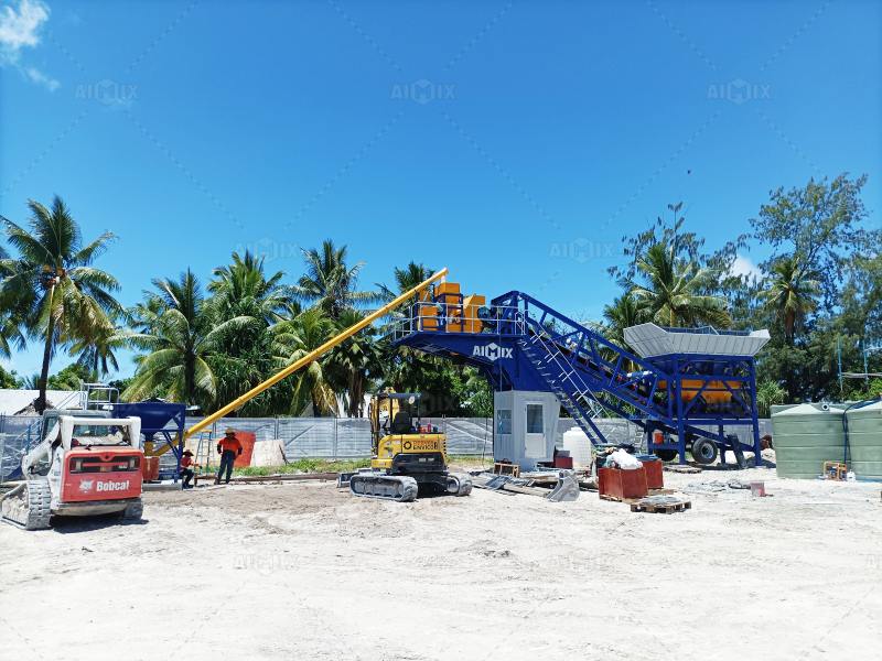 AJYG mobile type dry mix concrete plant