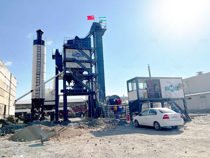 ALQ 120 ton stationary asphalt batch mixing plant in Uzbekistan