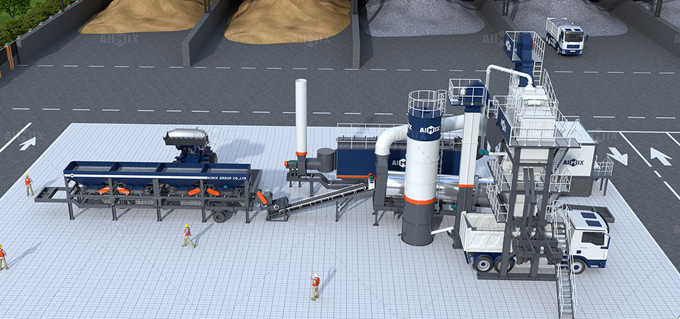ALYQ mobile mini asphalt mixing plant for sale 3D drawing