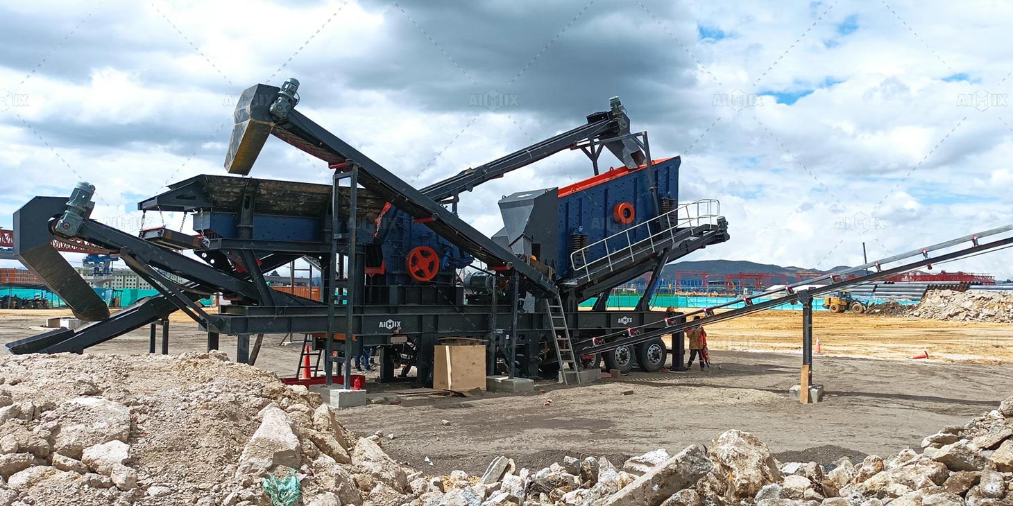 APY3-F mobile impact crusher machine for construction waste recycling in Colombia