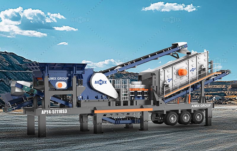 APY4 mobile type stone crushing plant price