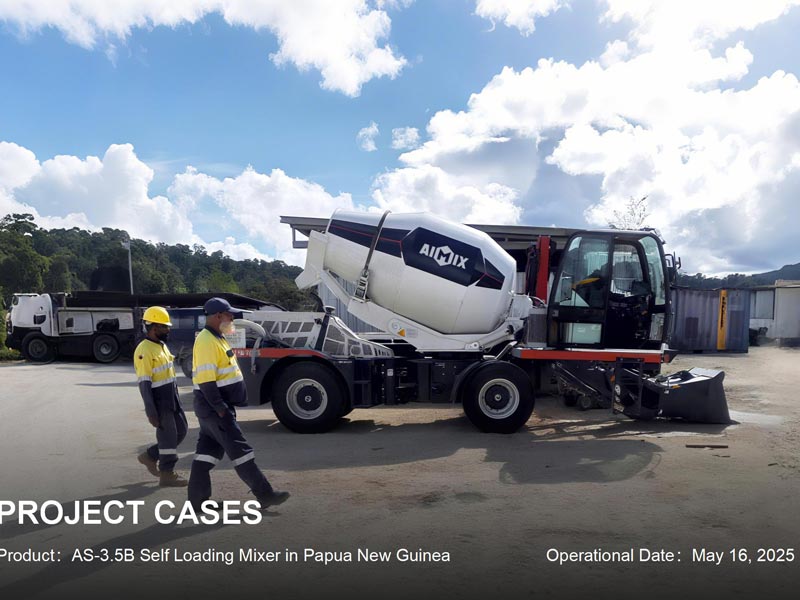 AS-3.5 concrete mixer successfully operating in Papua Guinea