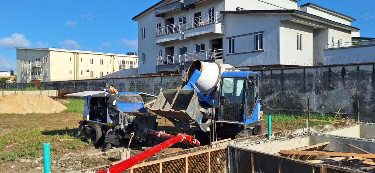 AS-3.5 self loading concrete mixer with pump in Nigeria