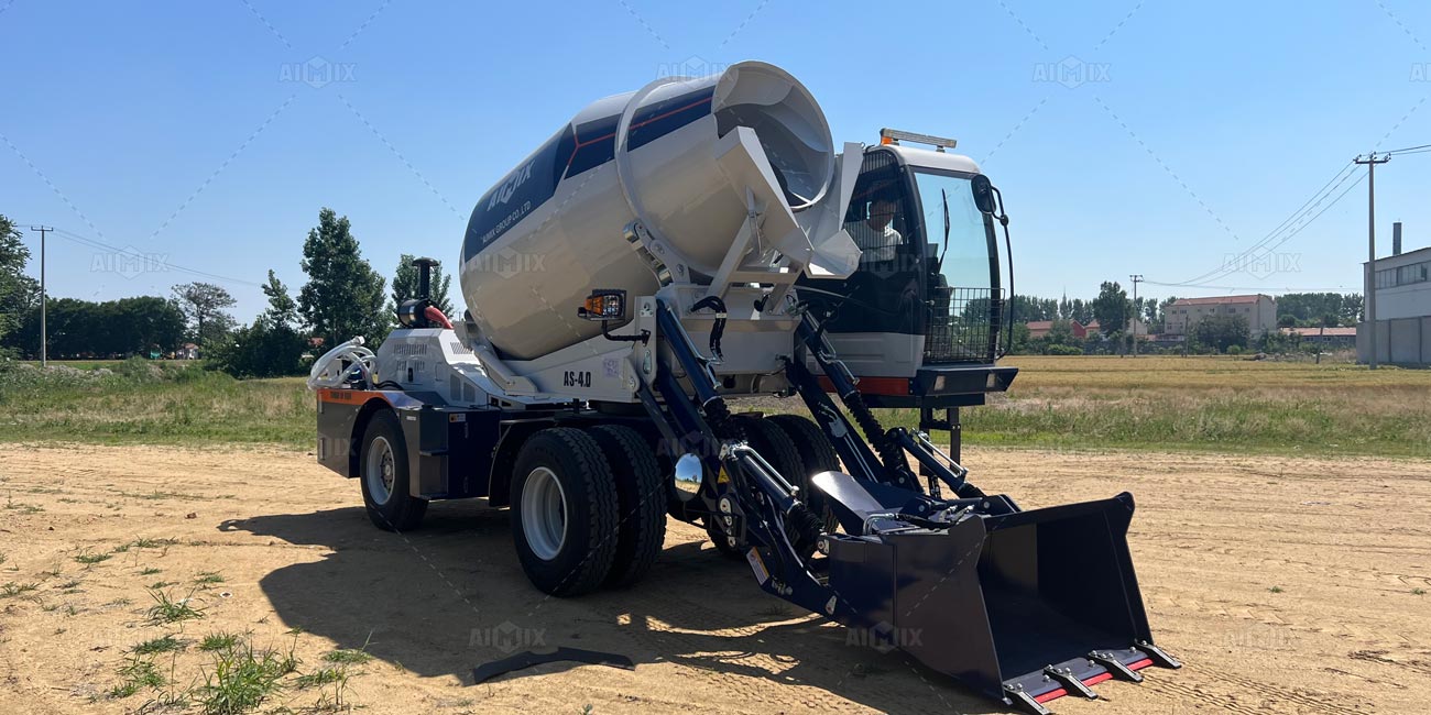 AS-4.0C Self loading concrete mixer testing 