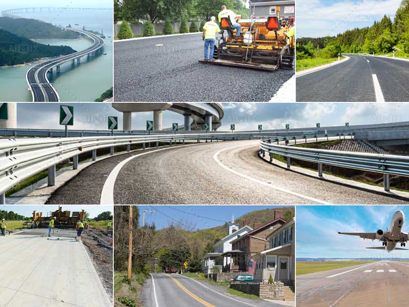 concrete asphalt road and bridge