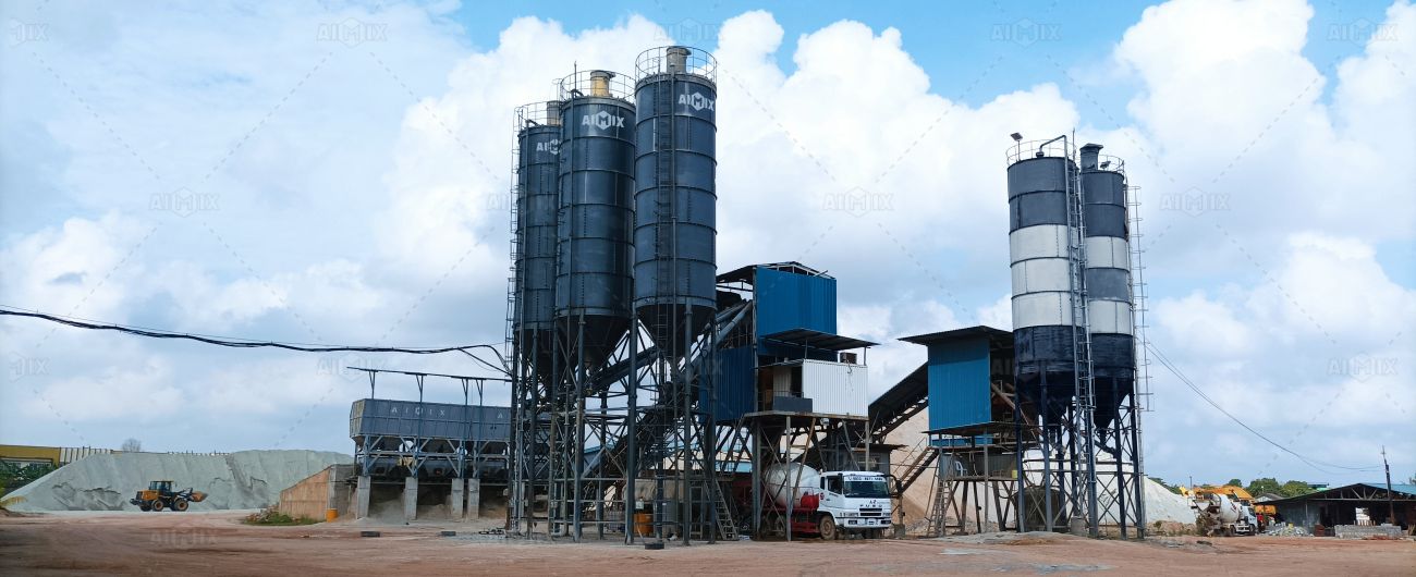 ready mix concrete batch plant provided by Aimix