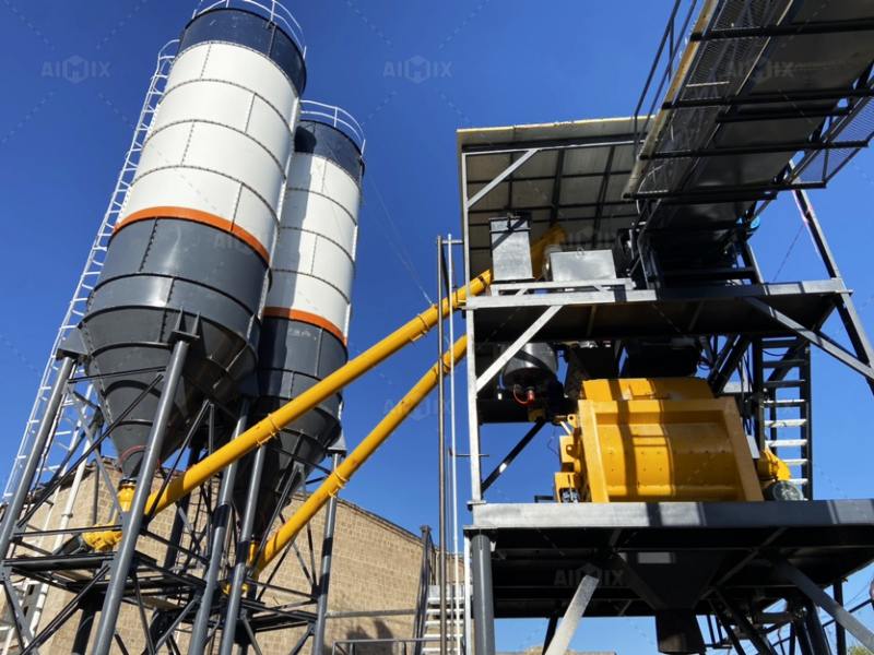 concrete mixer installed