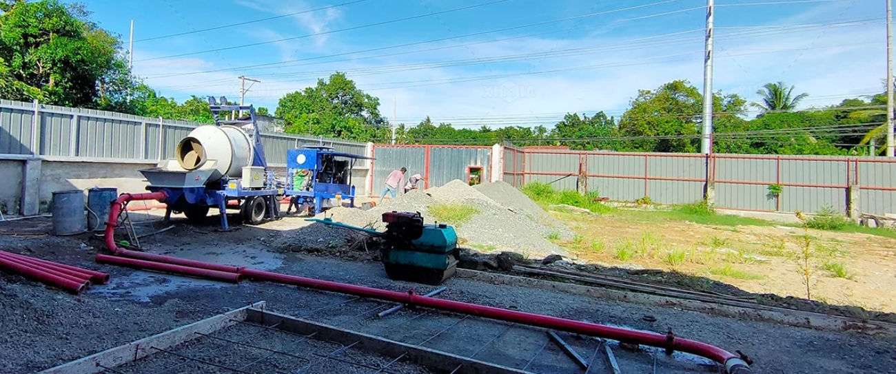 Concrete Mixing Pump for Indonesia Mosque Contruction