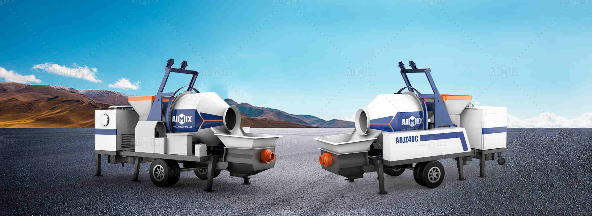 concrete mixer with pump aimix
