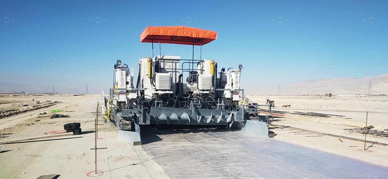 CP8000 concrete paving machine for airport road project in Iran
