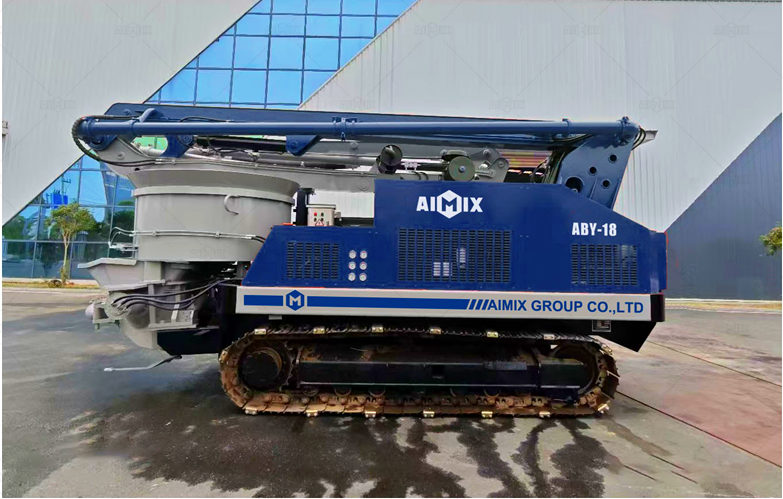 crawler base boom type concrete pump in factory