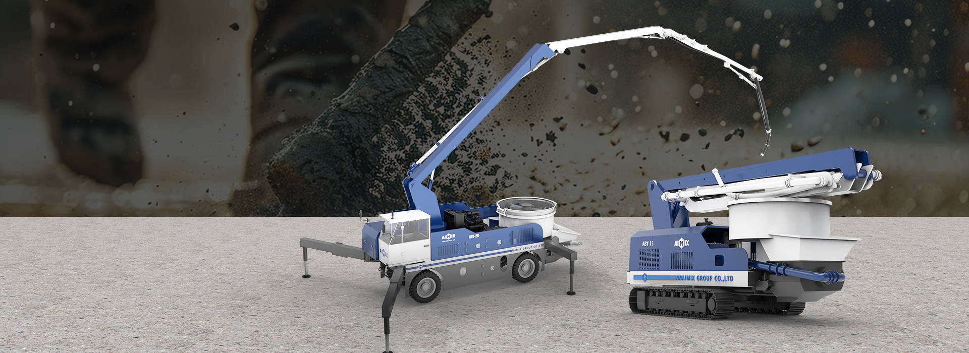 Crawler chassis and wheel chassis concrete boom pump