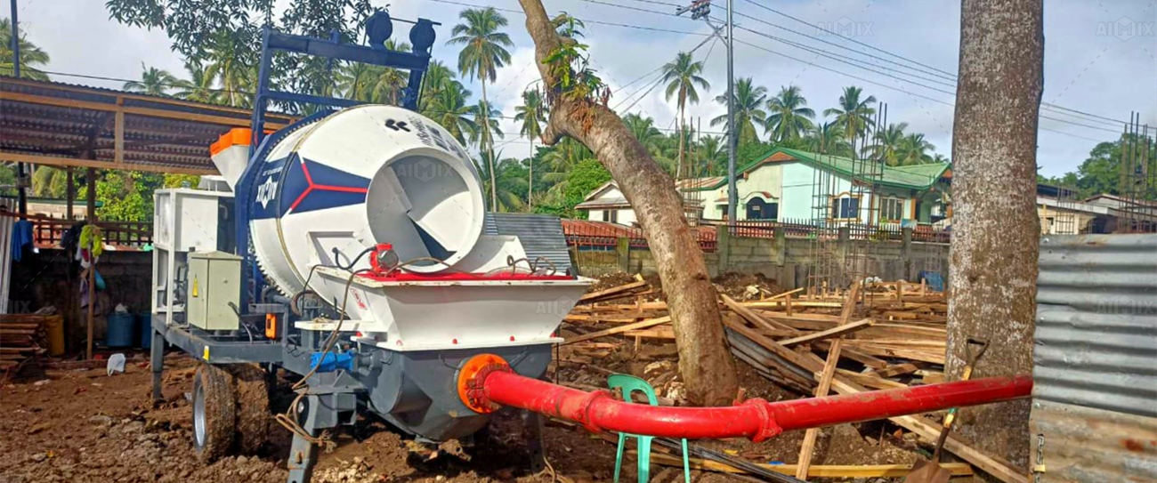 diesel concrete mixer with pump for spraying operation in the Philippines