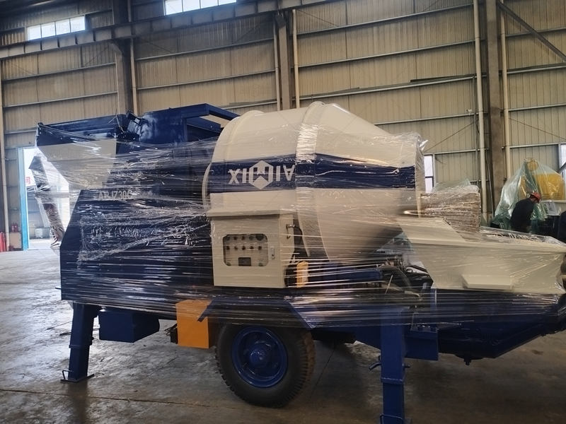 Diesel Concrete Pump with Mixer wrapped in plastic
