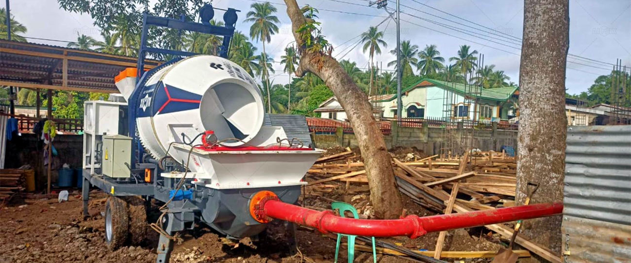 Drum mixer pump beton in the Philippines for house spraying