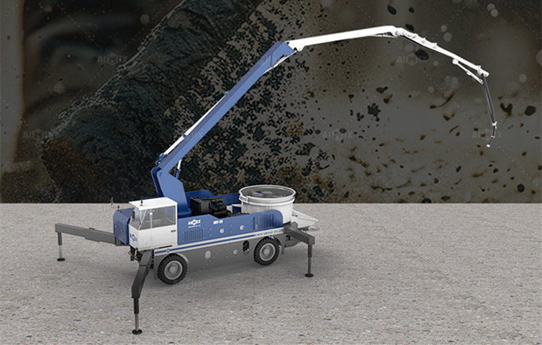 Electric Boom Type Concrete Pump with Wheels