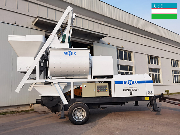 electric concrete mixer pump exported to Uzbekistan