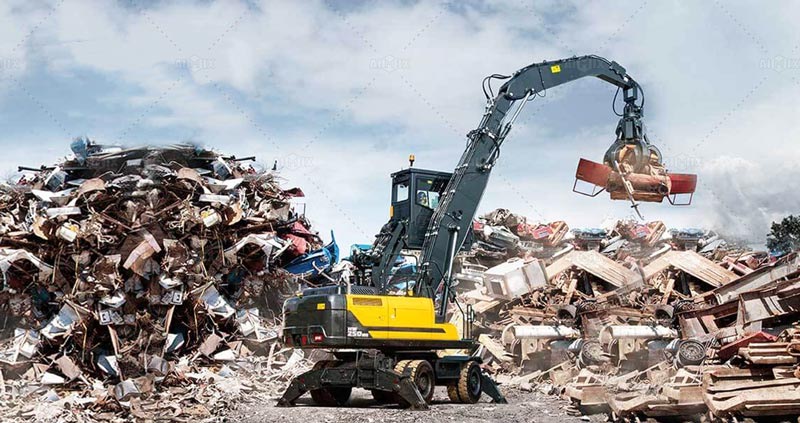 excavator for construction wastes