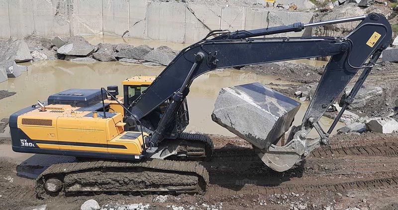 excavator for stone moving