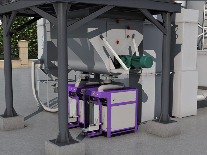 finished product bin and packing machine