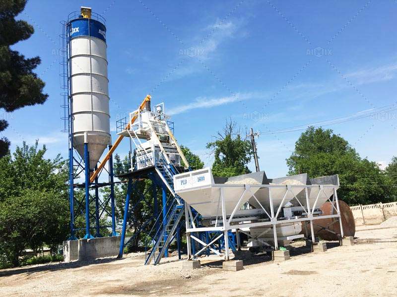 hopper type stationary precast concrete plant