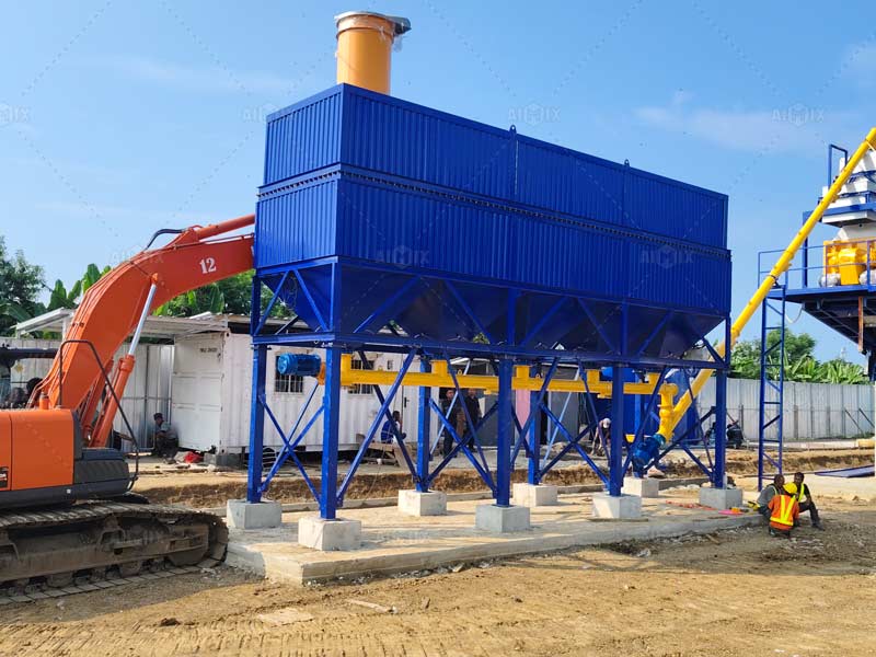 horizontal silo of cement