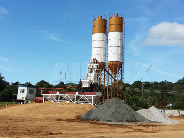 HZS35 stationary concrete batching plant