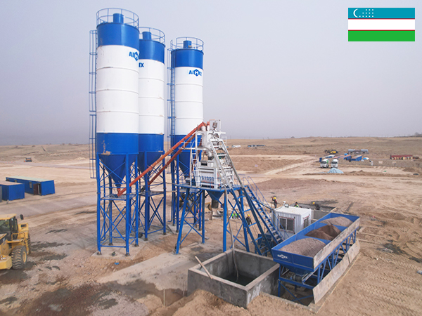 install AJ-50 hopper batching plant in UZ