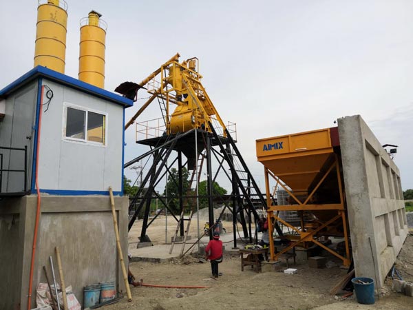 installation of AJ-35 hopper concrete plant