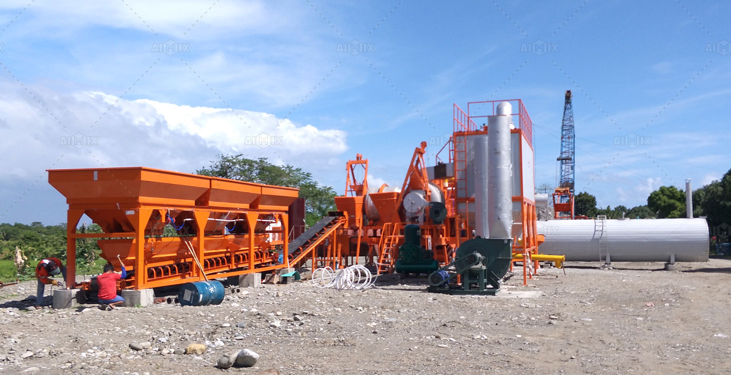 installed drum type asphalt batch mix plant in the Philippines