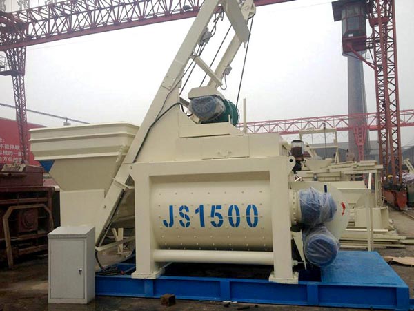 JS1500 twin shaft concrete mixer
