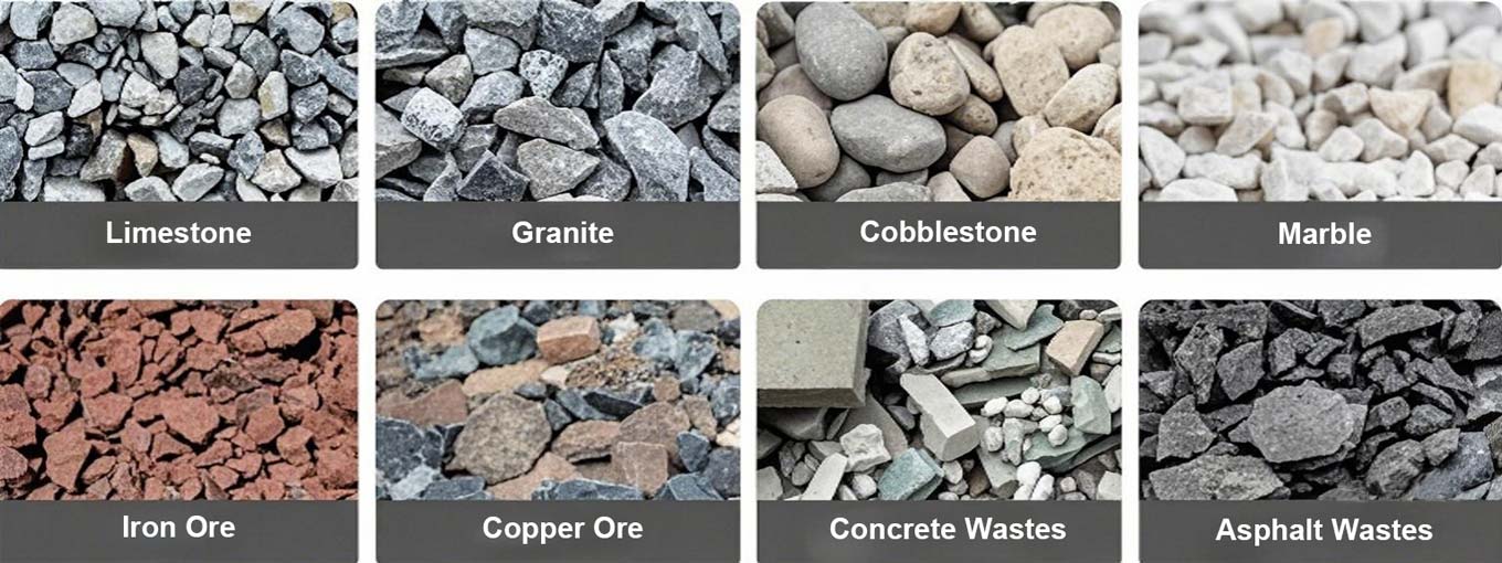 kinds of stone materials for crushing