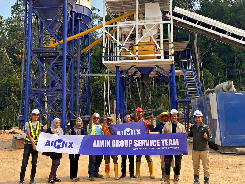 Malaysian aj35 stationary concrete batching plant 2024