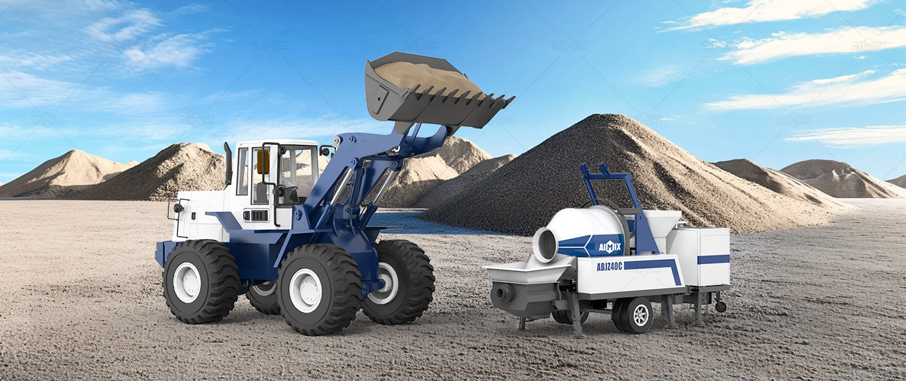 mixer type cheap concrete pumps for sale with loader