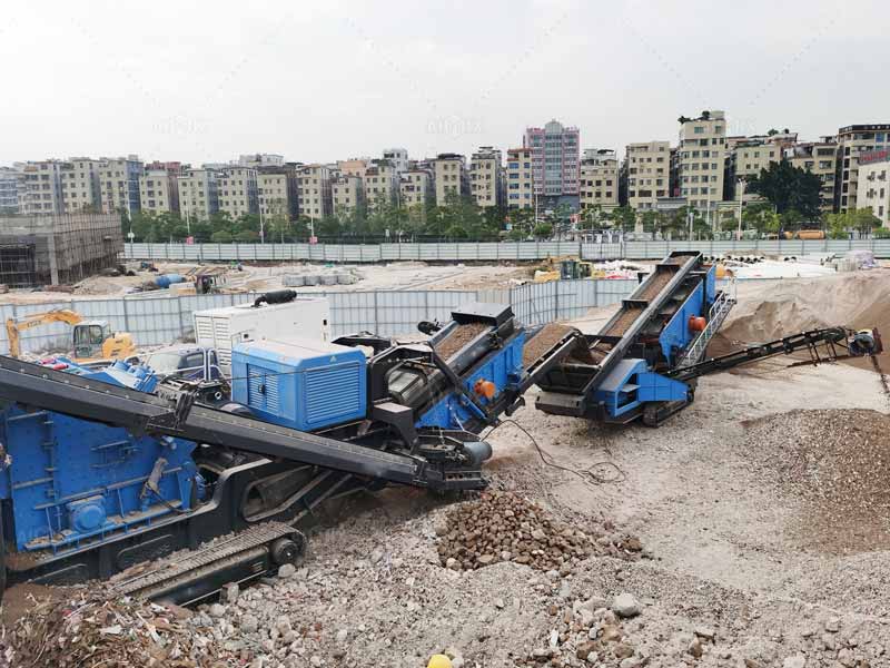 Mobile Impact Crusher Machine for Recycling Construction Waste