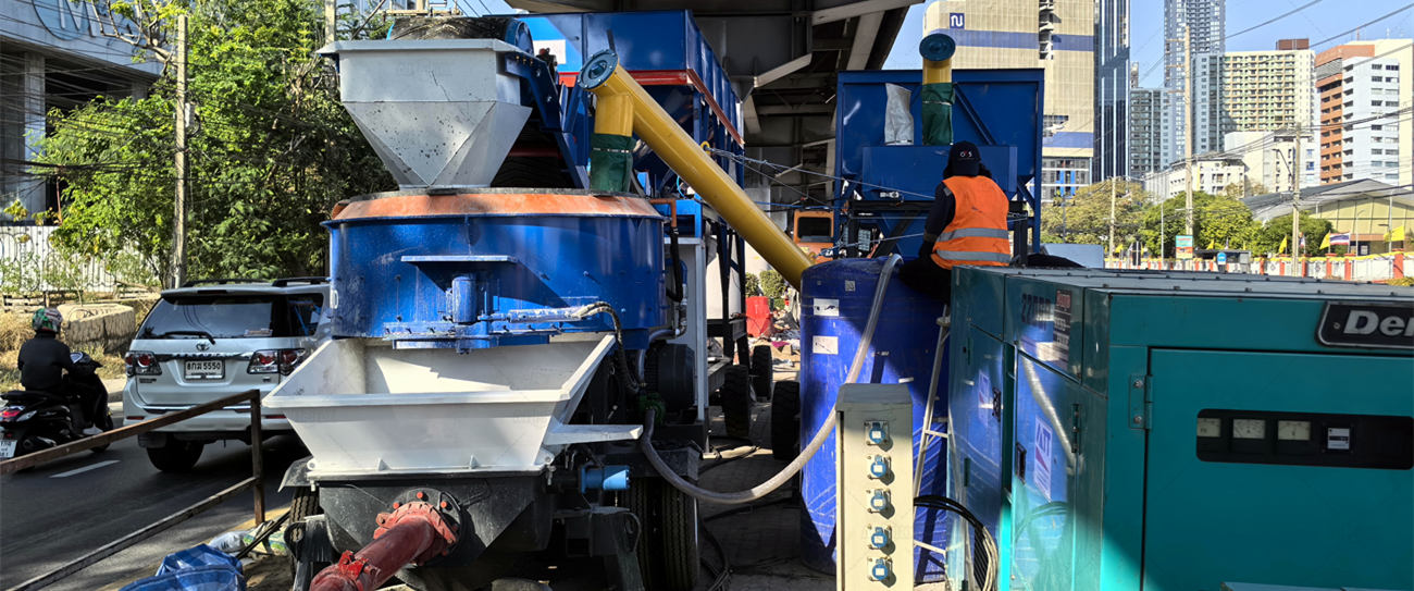 pan mixer pompa concrete in Thailand for Bridge Reinforcement
