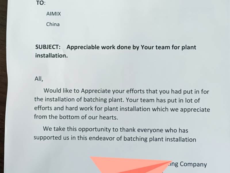 positive feedback from our Saudi customer