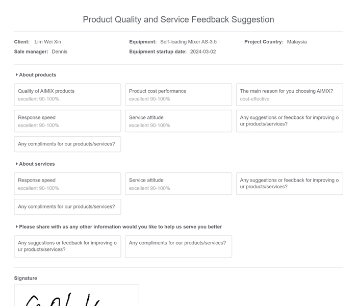 positive feedback of self loading mixer