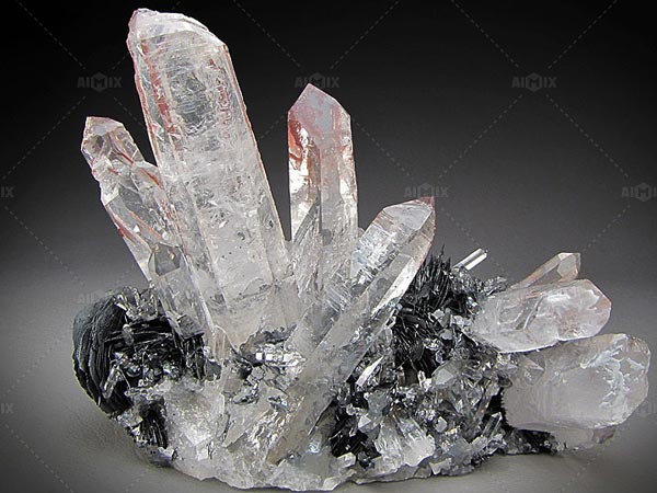Quartz and Hematite Crystals