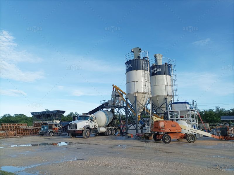 reliable dry mix concrete batch plant for our customer