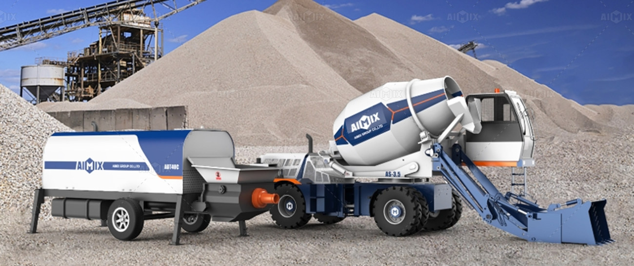 Self-Loading Concrete Mixer & Trailer Mounted Concrete Pump from Concrete Pump Manufacturer