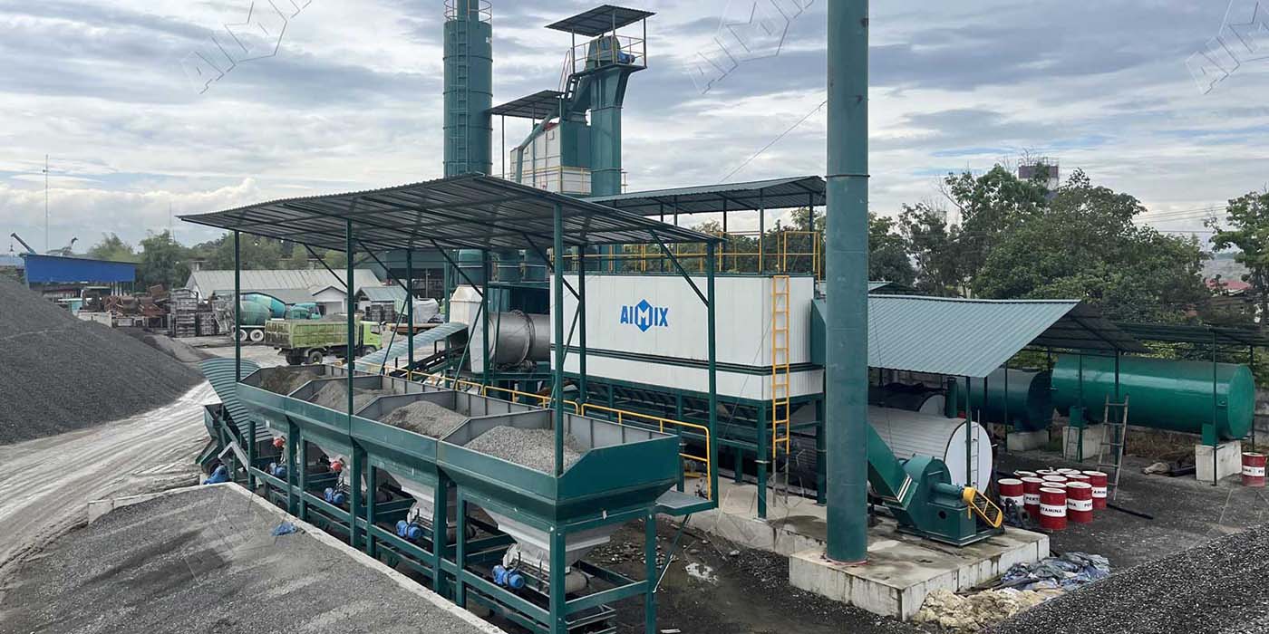 stationary asphalt batch mix plant in Medan, Indonesia