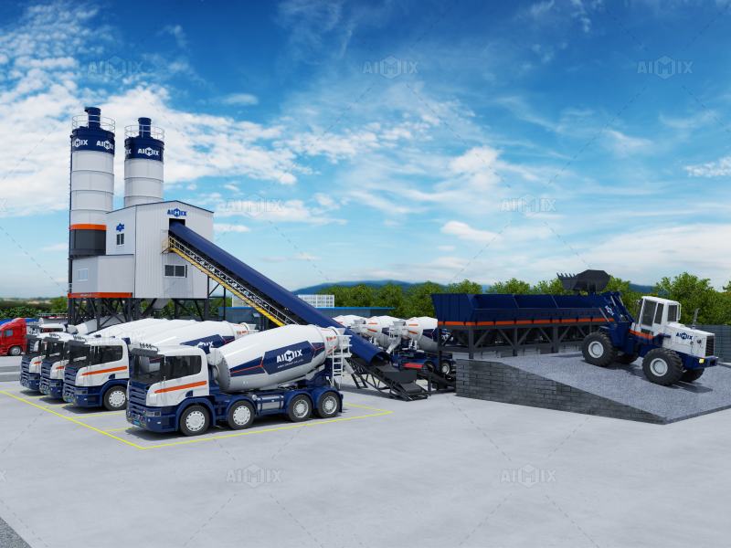 stationary belt type ready mix plant