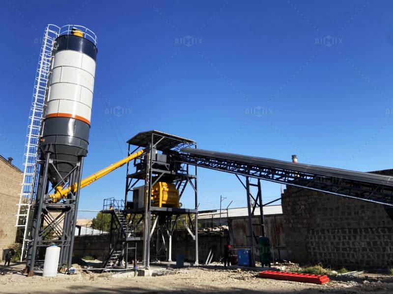 stationary concrete plant installed in Armenia