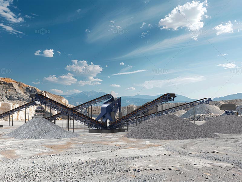 stationary type aggregate crusher plant