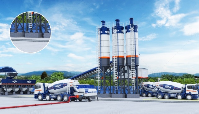 stationary type batching plant wet mix