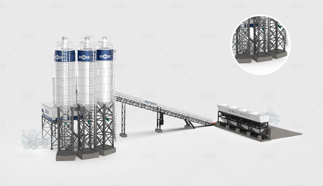 stationary type concrete batch plant