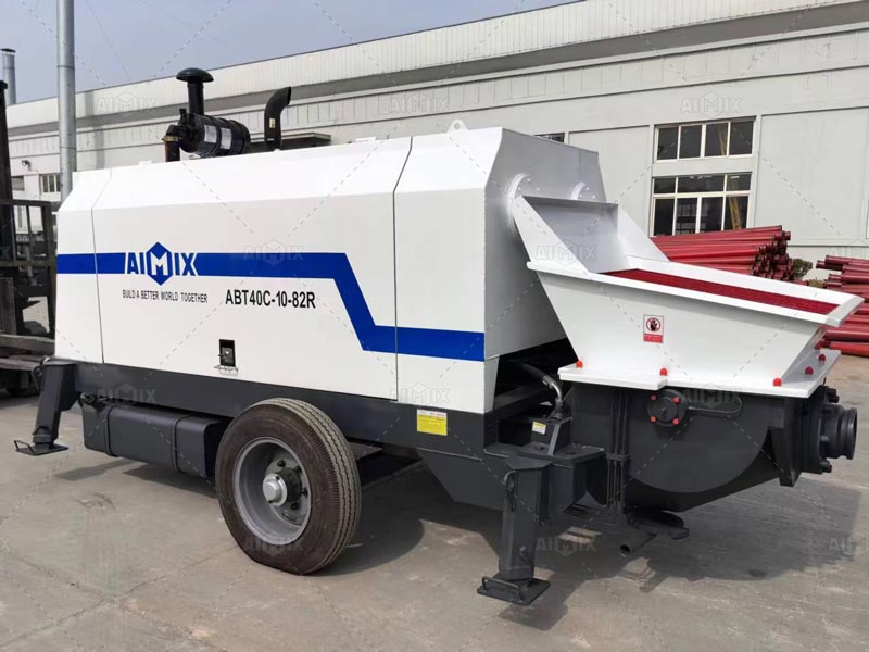 Testing of trailer concrete pumps before dispatch