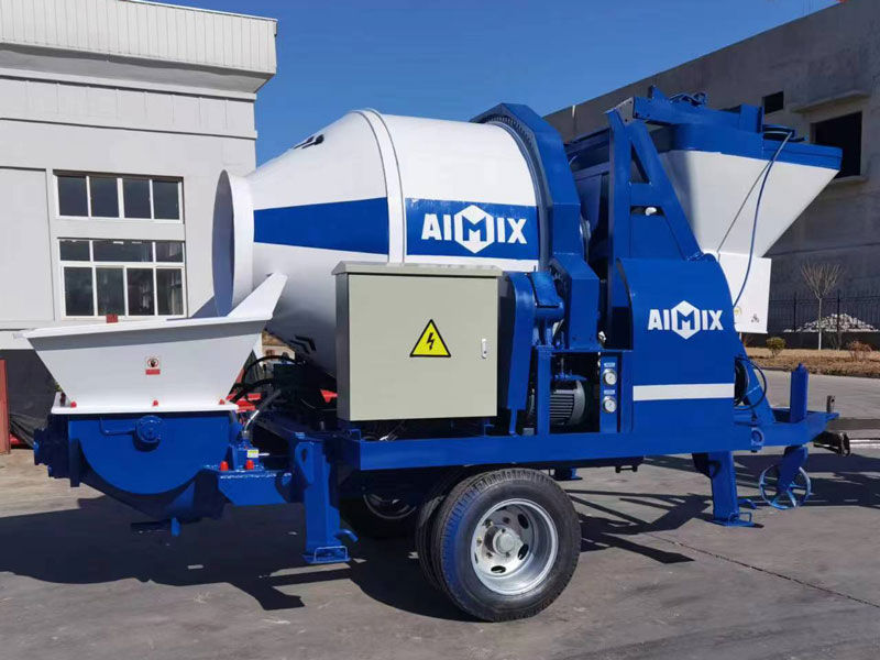 the production of concrete mixer and pump was finished